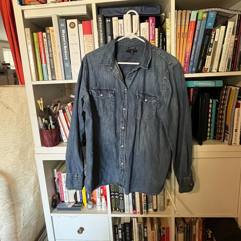 J. Crew Slim-fit Chambray Shirt, Denim, 20